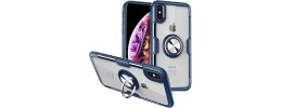 For Apple iPhone XR Superior 3in1 Magnetic Ring Stand Case Cover - Blue
