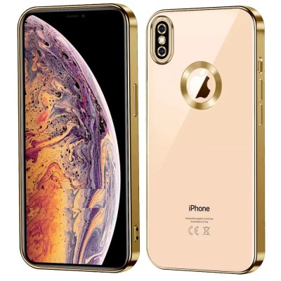For Apple iPhone XR Superior RoseGold Chromed Edge IMD Ring Stand Design Case Cover - C