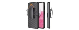 For Apple iPhone XR Weave Premium 3in1 Combo Holster Kickstand Case Cover - Black
