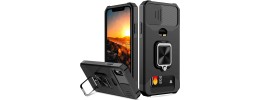 For Apple iPhone XR Well Protective Magentic Ring Stand Camera Protective Cover Case - Black