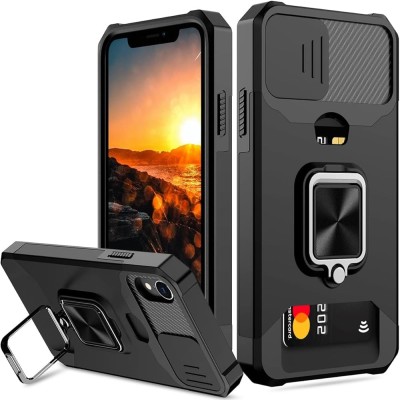 For Apple iPhone XR Well Protective Magentic Ring Stand Camera Protective Cover Case - Black