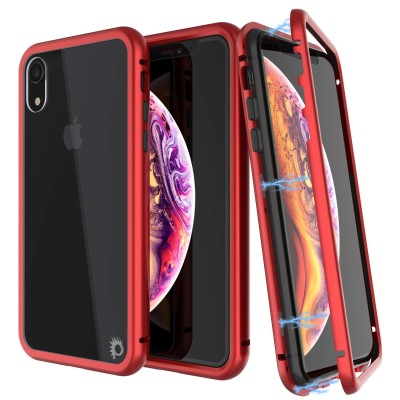For Apple iPhone XR Well Protective Magentic Ring Stand Camera Protective Cover Case - Red