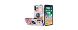 For Apple iPhone XR Sketch Design Hybrid Magnetic Ring Sand Case Cover - D