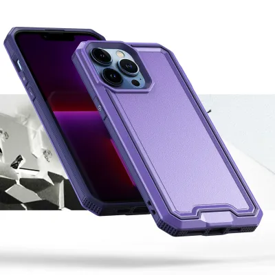For Apple iPhone 14 PRO 6.1" Rank Tough Strong Modern Fused Hybrid Case Cover - Light Purple