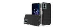 For Boost Celero SC 5g 2024 Strong Tough Metallic Design Hybrid - Black/Grey TPU