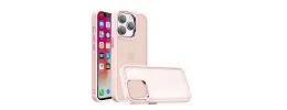 For Apple iPhone XR Polished Oil Thick Acrylic Metal Button Hybrid Case Cover - Light Pink