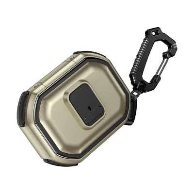 For AirPods Pro2 (2022 2nd Version) Switch Button Hybrid with Belt Loop - Gold