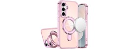 For Samsung s26 Plus CHROME HQ Rotational Magnetic Ring Hybrid - Light Pink