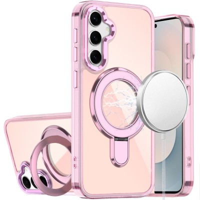 For Samsung s26 Plus CHROME HQ Rotational Magnetic Ring Hybrid - Light Pink