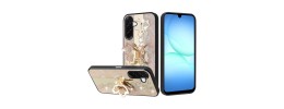 For Samsung A17 5G SPLENDID Diamond Glitter Ornaments  Engraving Case Cover - Enchanted Butterfly Gold