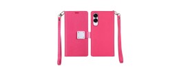 For Samsung Galaxy s25 Edge Wallet ID Card Holder Case Cover - Hot Pink