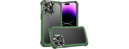 For iP15 Pro Max Ultimate CaseX Transparent Hybrid Case with Metal Buttons And Camera Edges - Might Green