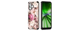 For Celero 3 Plus Strong Tough Metallic Design Hybrid - Pink Floral