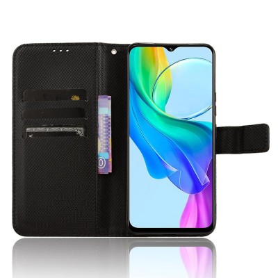 For Cricket Icon 6 Wallet ID Card Holder - Black