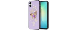 For Samsung A06 SPLENDID Diamond Glitter Ornaments Engraving - Garden Butterflies Purple