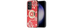 For Samsung S24 FE SPLENDID Diamond Glitter Ornaments Engraving - Good Luck Floral Red