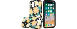 For Apple iPhone 11 (XI6.1) Bliss Floral Solid Design Hybrid Cover Case - Floral F