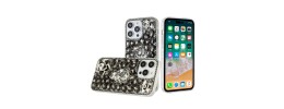 For iPhone 15 Floral Full Diamond Bling Case Cover - Smoke