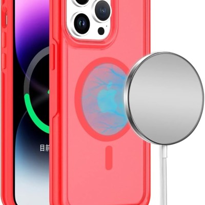 For iP15 Pro Max Glossy Oil Premium Hybrid Case Cover - Red