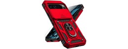 For Google Pixel 10/10 Pro Complete Magnetic Metal Ring Stand  Camera Protection Hybrid - Red