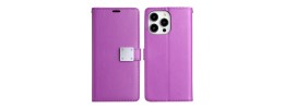 For Apple iPhone 14 PRO MAX 6.7" Wallet ID Card Holder Case Cover - Dark Purple