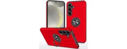 For Samsung s25/s24 CHIEF Oil Painted Magnetic Ring Stand Hybrid Case Cover - Red