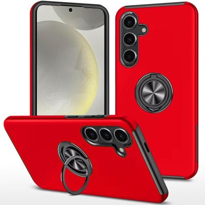 For Samsung s25/s24 CHIEF Oil Painted Magnetic Ring Stand Hybrid Case Cover - Red