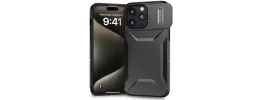 For iP15 Pro Max Ultimate U Design Hybrid with Camera Window Covering - Black