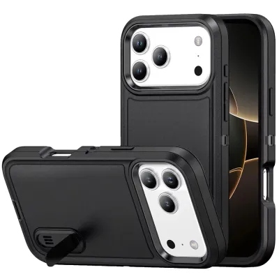 For iPhone 17 Pro Max PEAK 3in1 Toughest Hybrid with Stand  Cover Case - Black/Black