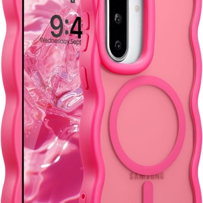 For Samsung Galaxy A36 / A56 [Magnetic Circle] Smooth Safe Matte Feel Hybrid Case - Hot Pink