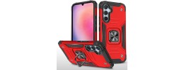 For Samsung Galaxy A26 Robust Magnetic Kickstand Hybrid Case Cover - Red