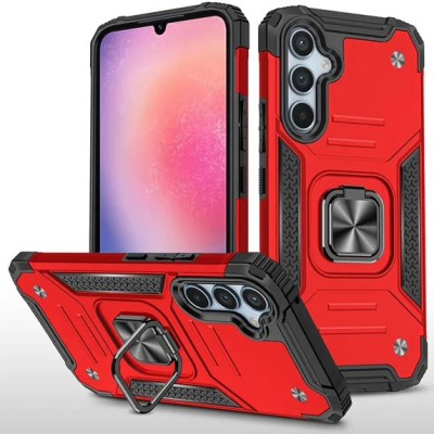 For Samsung Galaxy A26 Robust Magnetic Kickstand Hybrid Case Cover - Red