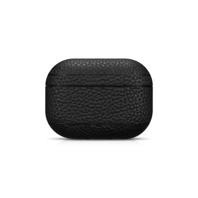 For AirPods Pro Leather Grain Textured TPU Cover Case - Black