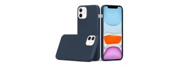 For iPhone 11 (XI6.1) PU Leather with inner [Magnetic Circle] Colored Metal Buttons - Indigo Blue