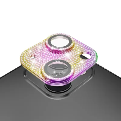 For Apple iPhone 13/13 Mini Diamond Bling Camera Lens Full Tempered Glass - Mixed Color