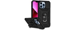 For Apple iPhone 11 (XI6.1) Well Protective Magentic Ring Stand Camera Protective Cover Case - Black