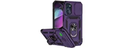 For Apple iPhone 11 (XI6.1) Well Protective Magentic Ring Stand Camera Protective Cover Case - Purple