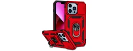 For Apple iPhone 11 (XI6.1) Well Protective Magentic Ring Stand Camera Protective Cover Case - Red