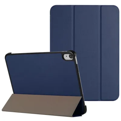 For  Apple iPad 9th Gen 10.2 inch (2021) Trifold Magnetic Closure PU Leather Case Cover - Blue