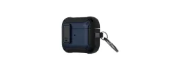 For AirPods Pro2 (2022 2nd Version) Machine Hybrid ShockProof With Metal Hook Case Cover - Dark Blue