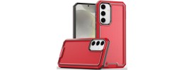 For Samsung s25/s24 Rank Tough Strong Modern Fused Hybrid Case Cover - Red