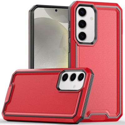 For Samsung s25/s24 Rank Tough Strong Modern Fused Hybrid Case Cover - Red