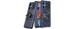 For Moto G 5G 2025/2026 / G PLAY 2026 Matte Finish Simplified Magnetic Ring With Stand Hybrid Case - Navy Blue