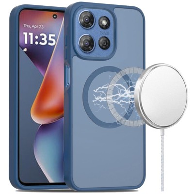 For Moto G 5G 2025/2026 - G Play 2026 - [Magnetic Circle] Smooth Safe Matte Feel Hybrid Case - Navy Blue