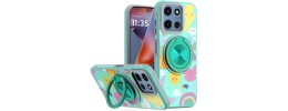 For Moto G 5G 2025/2026 - G Play 2026 - Metal Diamond CD Pattern Design Matte Finished Hybrid with Rotational Ring [Car Mount Friendly] Case - 13