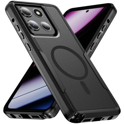 For Moto G Power 2026/2025 Tough Hybrid With Ring Stand Case - Black