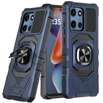 For Moto G Power 2026/2025 Tough Hybrid With Ring Stand Case - Dark Blue