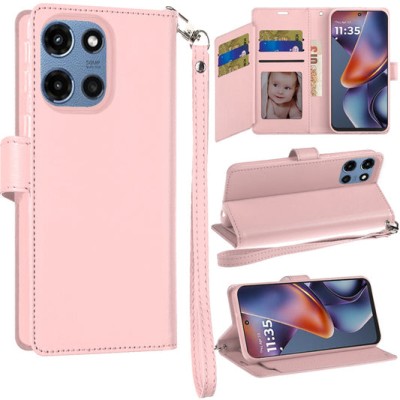 For Moto G Power 2026/2025 Wallet ID Card Holder Case Cover - Rose Gold