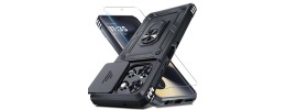 For Moto G Power 5G 2026/2025 Multi-Functional 2X Card Slot Shockproof Metal Ring Hybrid Case - Black
