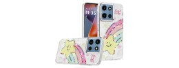 For Moto G Power 5G 2026/2025 Resin Epoxy Design Diamond Metal Edged Hybrid Case - G